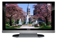 47" TV Prop LED HDTV Prop with Bottom Speaker in Gloss Black on Matte Silver-BB Style Series with Fountain in the Park Screen