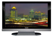 47" TV Prop LED HDTV Prop with Bottom Speaker in Gloss Black on Matte Silver-BB Style Series with Atlanta at Night Screen