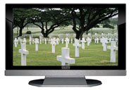 47" TV Prop LED HDTV Prop with Bottom Speaker in Gloss Black on Matte Silver-BB Style Series with Fallen Heroes Screen