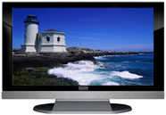 22" TV Prop LED HDTV Prop with Bottom Speaker in Gloss Black on Matte Silver-BB Style Series with Lighthouse Screen