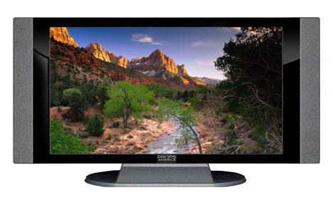 27" TV Prop HD TV Prop with Side Speakers in Gloss Black on Matte Silver-SS Style Series with Virgin River in Utah Screen