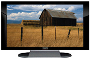 22" TV Prop Plasma-LED Flat Screen TV in Gloss Black on Matte Silver-XX Style Series with Barn in Field Screen