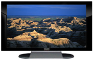 22" TV Prop Plasma-LED Flat Screen TV in Gloss Black on Matte Silver-XX Style Series with Badlands South Dakota Screen