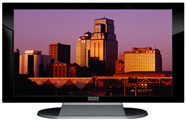 22" TV Prop Plasma-LED Flat Screen TV in Gloss Black on Matte Silver-XX Style Series with Kansas City at Sunset Screen