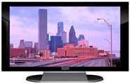 22" TV Prop Plasma-LED Flat Screen TV in Gloss Black on Matte Silver-XX Style Series with Houston Screen