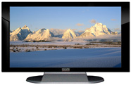 22" TV Prop Plasma-LED Flat Screen TV in Gloss Black on Matte Silver-XX Style Series with Grand Tetons in the Winter Screen