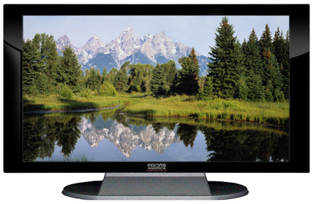 22" TV Prop Plasma-LED Flat Screen TV in Gloss Black on Matte Silver-XX Style Series with Beautiful Wyoming Screen