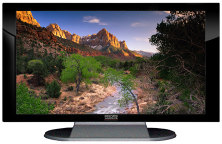 22" TV Prop Plasma-LED Flat Screen TV in Gloss Black on Matte Silver-XX Style Series with Virgin River in Utah Screen