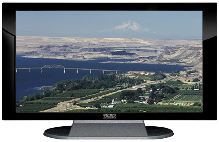 22" TV Prop Plasma-LED Flat Screen TV in Gloss Black on Matte Silver-XX Style Series with Columbia River Screen