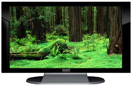 22" TV Prop Plasma-LED Flat Screen TV in Gloss Black on Matte Silver-XX Style Series with Redwood Forest Screen