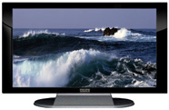 22" TV Prop Plasma-LED Flat Screen TV in Gloss Black on Matte Silver-XX Style Series with The Surf Screen