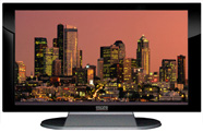 22" TV Prop Plasma-LED Flat Screen TV in Gloss Black on Matte Silver-XX Style Series with Seattle at Dusk Screen