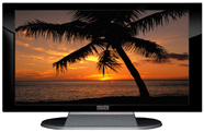 22" TV Prop Plasma-LED Flat Screen TV in Gloss Black on Matte Silver-XX Style Series with Tropical Sunset Screen