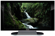 22" TV Prop Plasma-LED Flat Screen TV in Gloss Black on Matte Silver-XX Style Series with Onomea Falls in Hawaii Screen