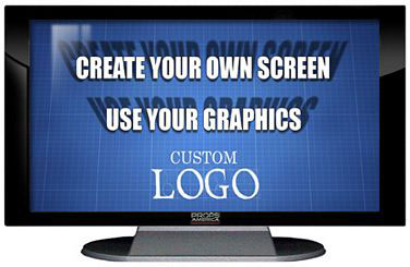 27" TV Prop Plasma-LED Flat Screen Prop TV in Gloss Black on Matte Silver with Custom Image