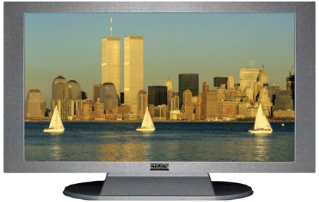 47" TV Prop Plasma-LED Flat Screen TV in Matte Silver-XX Style Series with Sail Boats in New York City Screen