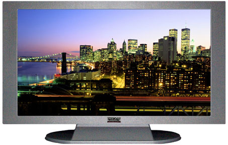 47" TV Prop Plasma-LED Flat Screen TV in Matte Silver-XX Style Series with New York City at Night Screen