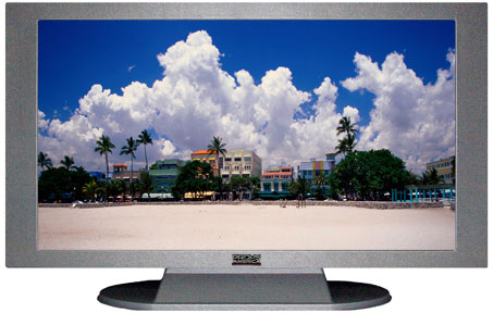 32" TV Prop Plasma-LED Flat Screen TV in Matte Silver-XX Style Series with Life in South Beach Screen