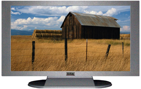 47" TV Prop Plasma-LED Flat Screen TV in Matte Silver-XX Style Series with Barn in Field Screen