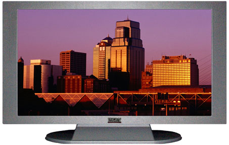 47" TV Prop Plasma-LED Flat Screen TV in Matte Silver-XX Style Series with Kansas City at Sunset Screen