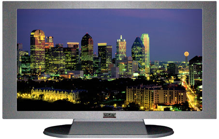 47" TV Prop Plasma-LED Flat Screen TV in Matte Silver-XX Style Series with Dallas at Night Screen