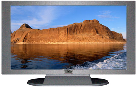 47" TV Prop Plasma-LED Flat Screen TV in Matte Silver-XX Style Series with Rock Formations in Utah Screen