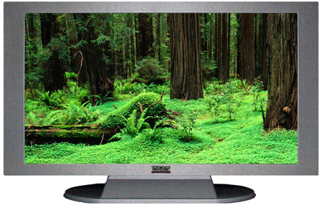 47" TV Prop Plasma-LED Flat Screen TV in Matte Silver-XX Style Series with Redwood Forest Screen