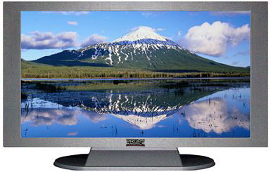 47" TV Prop Plasma-LED Flat Screen TV in Matte Silver-XX Style Series with Mountain Lake Screen