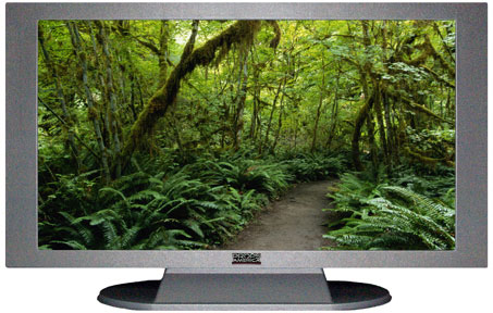 47" TV Prop Plasma-LED Flat Screen TV in Matte Silver-XX Style Series with Forest Trail Screen