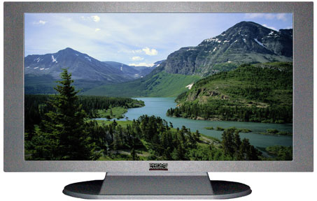 47" TV Prop Plasma-LED Flat Screen TV in Matte Silver-XX Style Series with Glacier National Park Screen