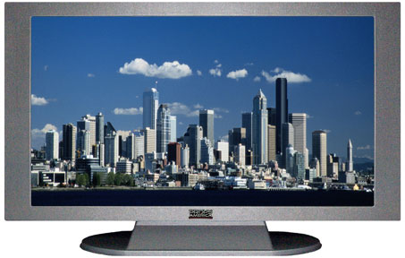 47" TV Prop Plasma-LED Flat Screen TV in Matte Silver-XX Style Series with Seattle Screen