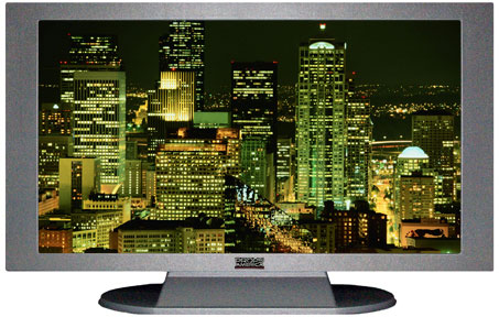 47" TV Prop Plasma-LED Flat Screen TV in Matte Silver-XX Style Series with Seattle at Night Screen