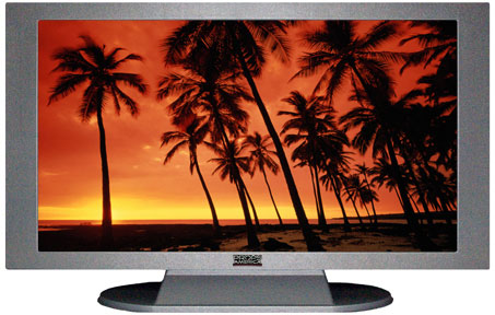 47" TV Prop Plasma-LED Flat Screen TV in Matte Silver-XX Style Series with Hawaiian Sunset Screen