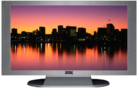 47" TV Prop Plasma-LED Flat Screen TV in Matte Silver-XX Style Series with San Diego Sunrise Screen