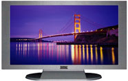 32" TV Prop Plasma-LED Flat Screen TV in Matte Silver-XX Style Series with Golden Gate Bridge at Night Screen